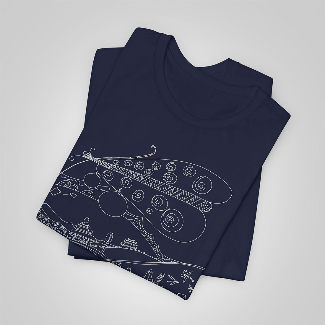 t-shirt with butterfly-navy folded