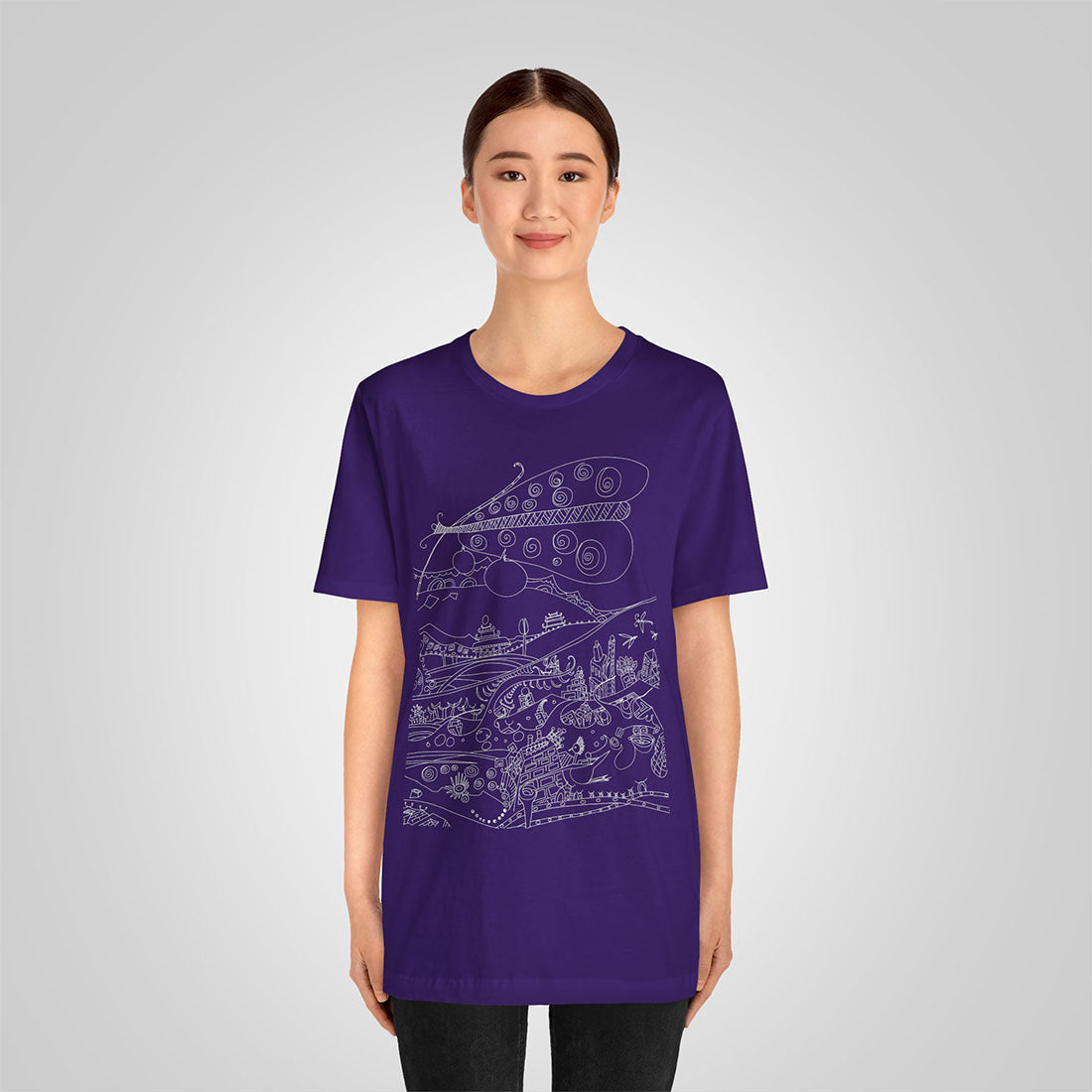 t-shirt with butterfly-purple