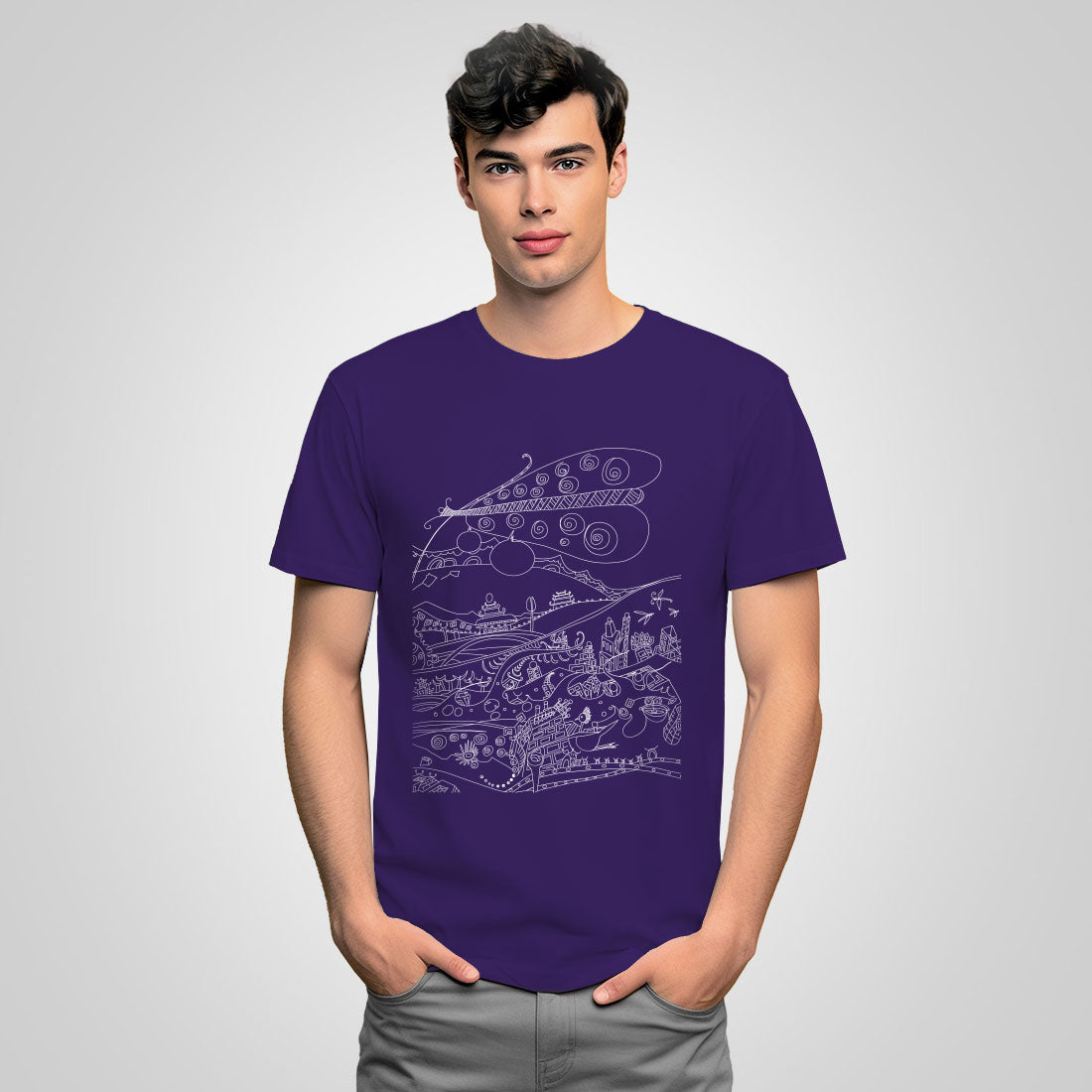 t-shirt with butterfly-purple