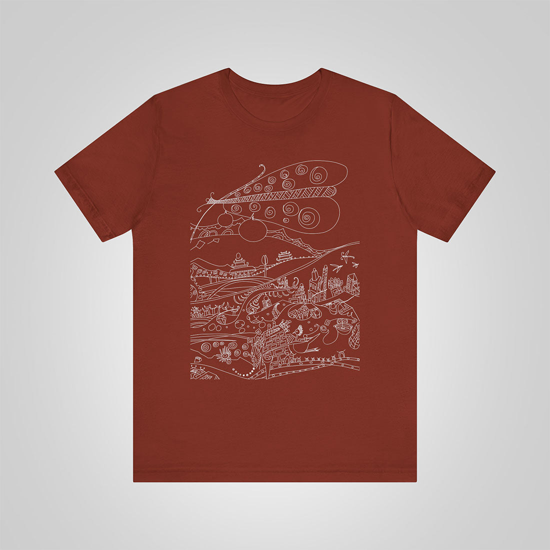 t-shirt with butterfly-rust