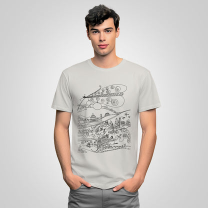 t-shirt with butterfly-silver