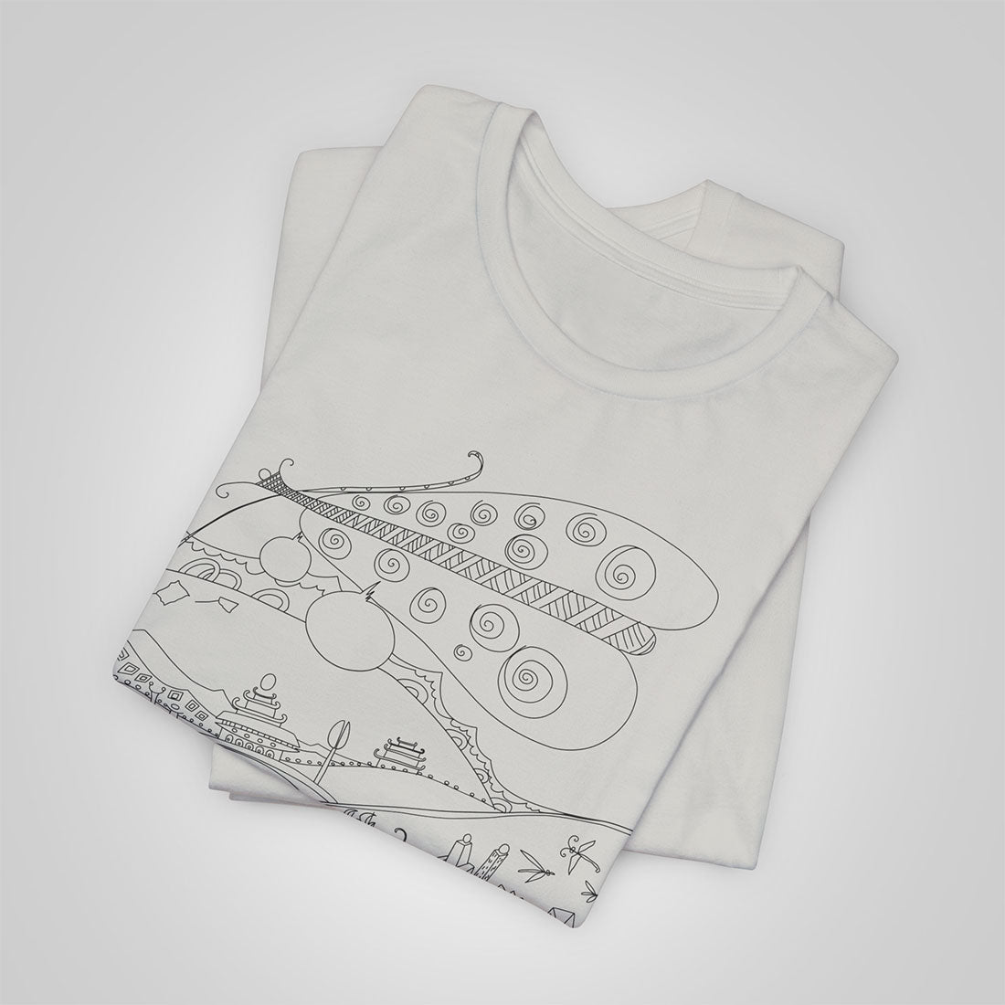 t-shirt with butterfly-silver