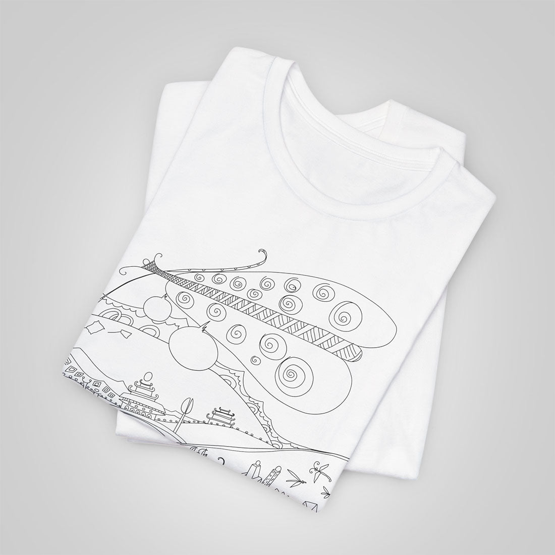 t-shirt with butterfly-white folded