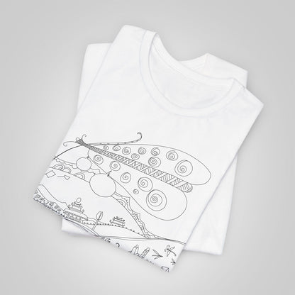 t-shirt with butterfly-white folded