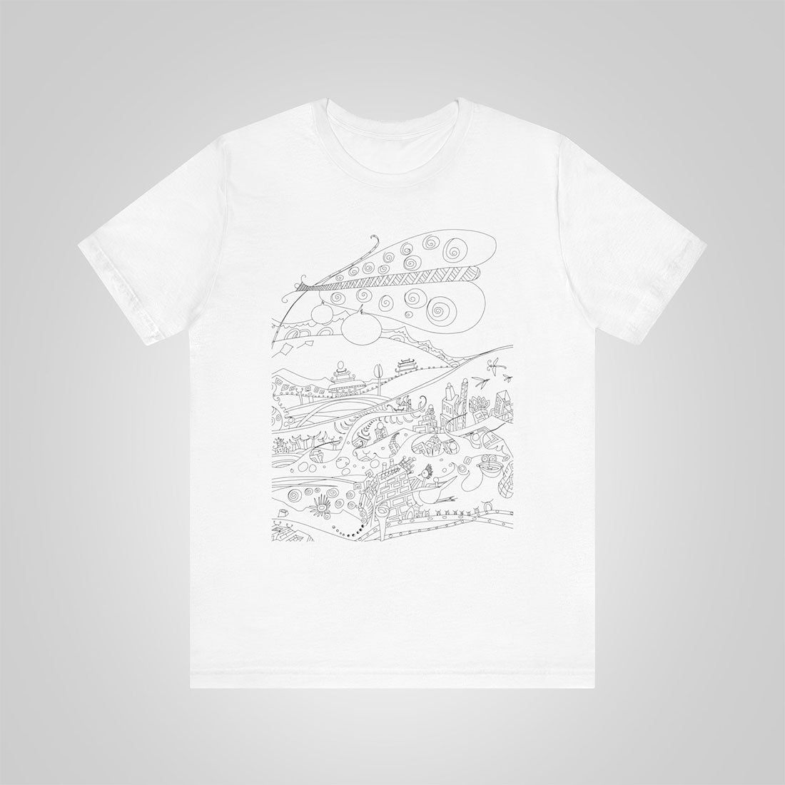 t-shirt with butterfly-white