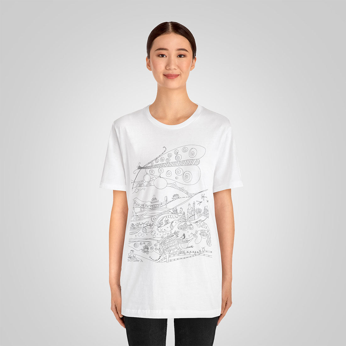 t-shirt with butterfly-white