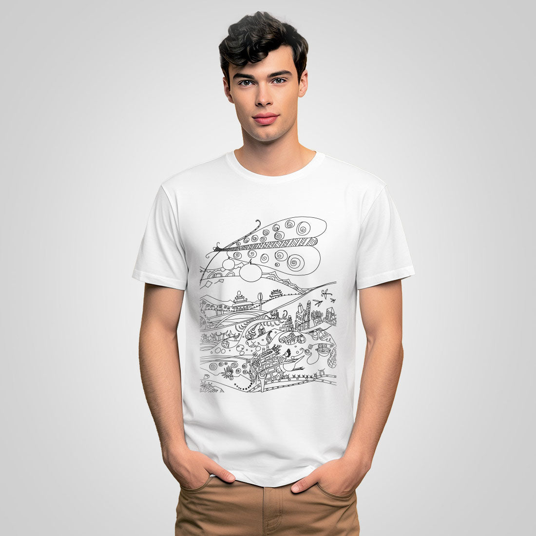 t-shirt with butterfly-white