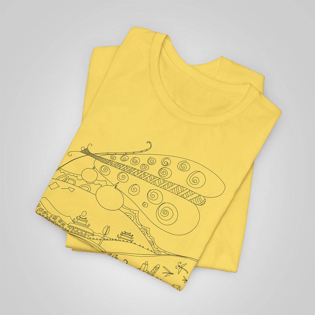 t-shirt with butterfly-yellow folded