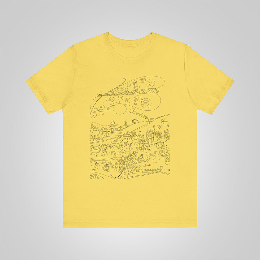 t-shirt with butterfly-yellow