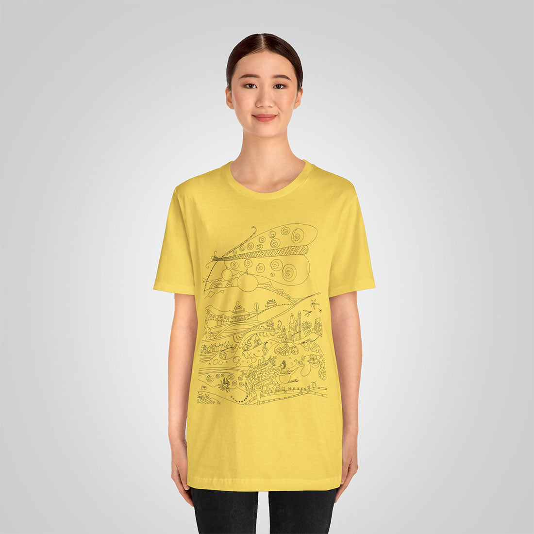 t-shirt with butterfly-yellow