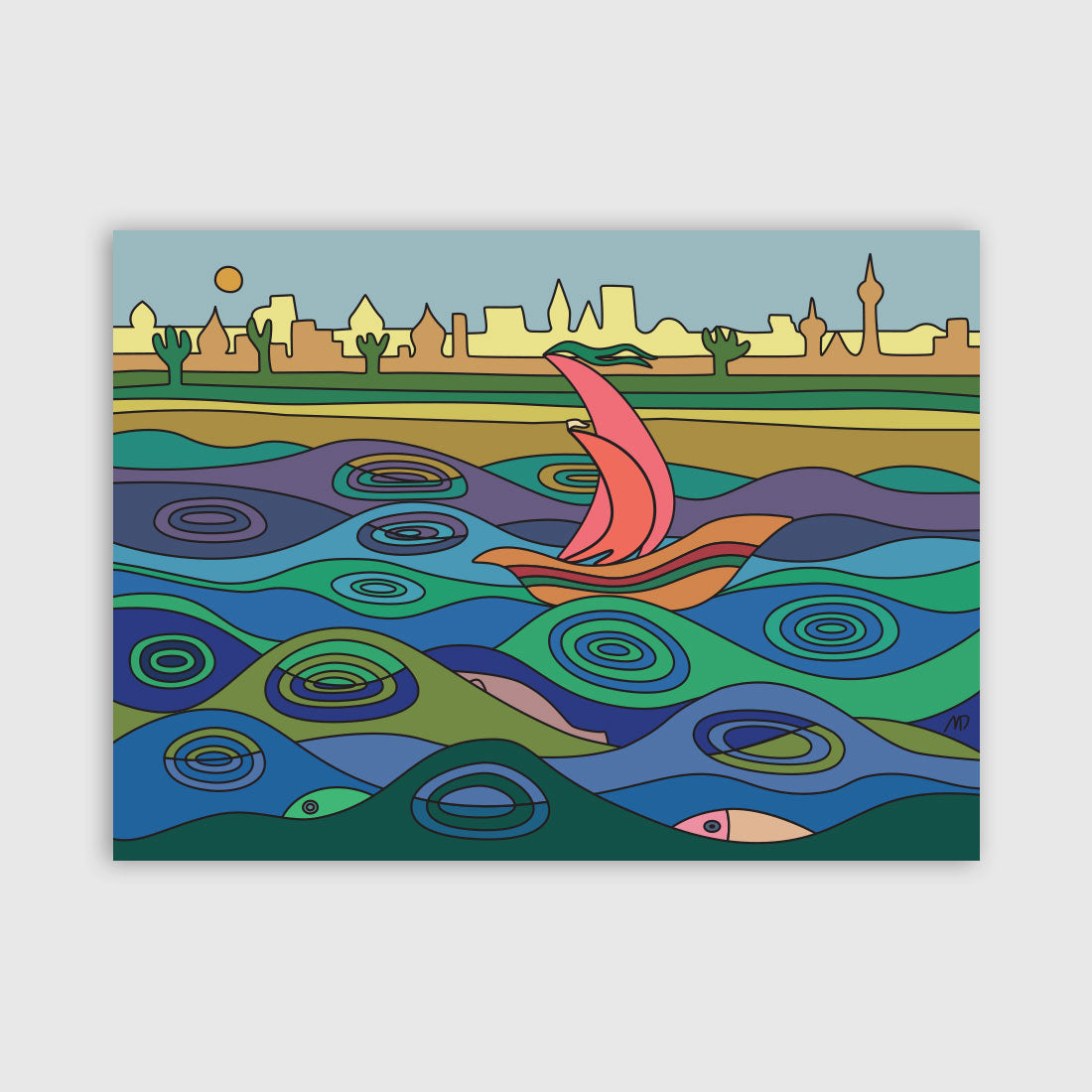 decorative painting on canvas sea