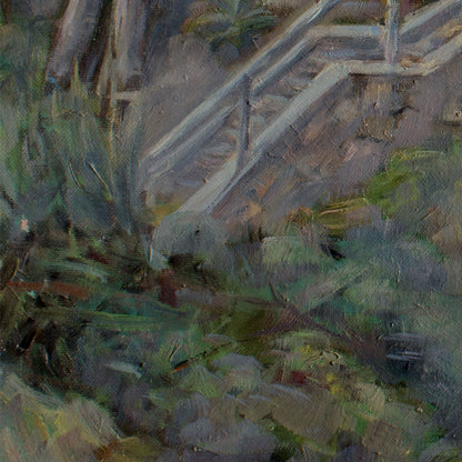 evening in park painting detail 2