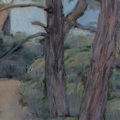 evening in park painting detail 3