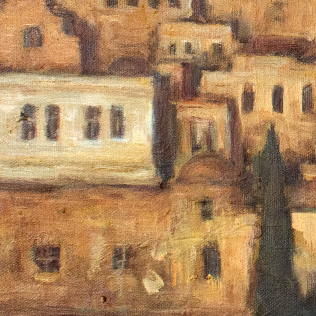 Gold Jerusalem original painting on canvas detail 2