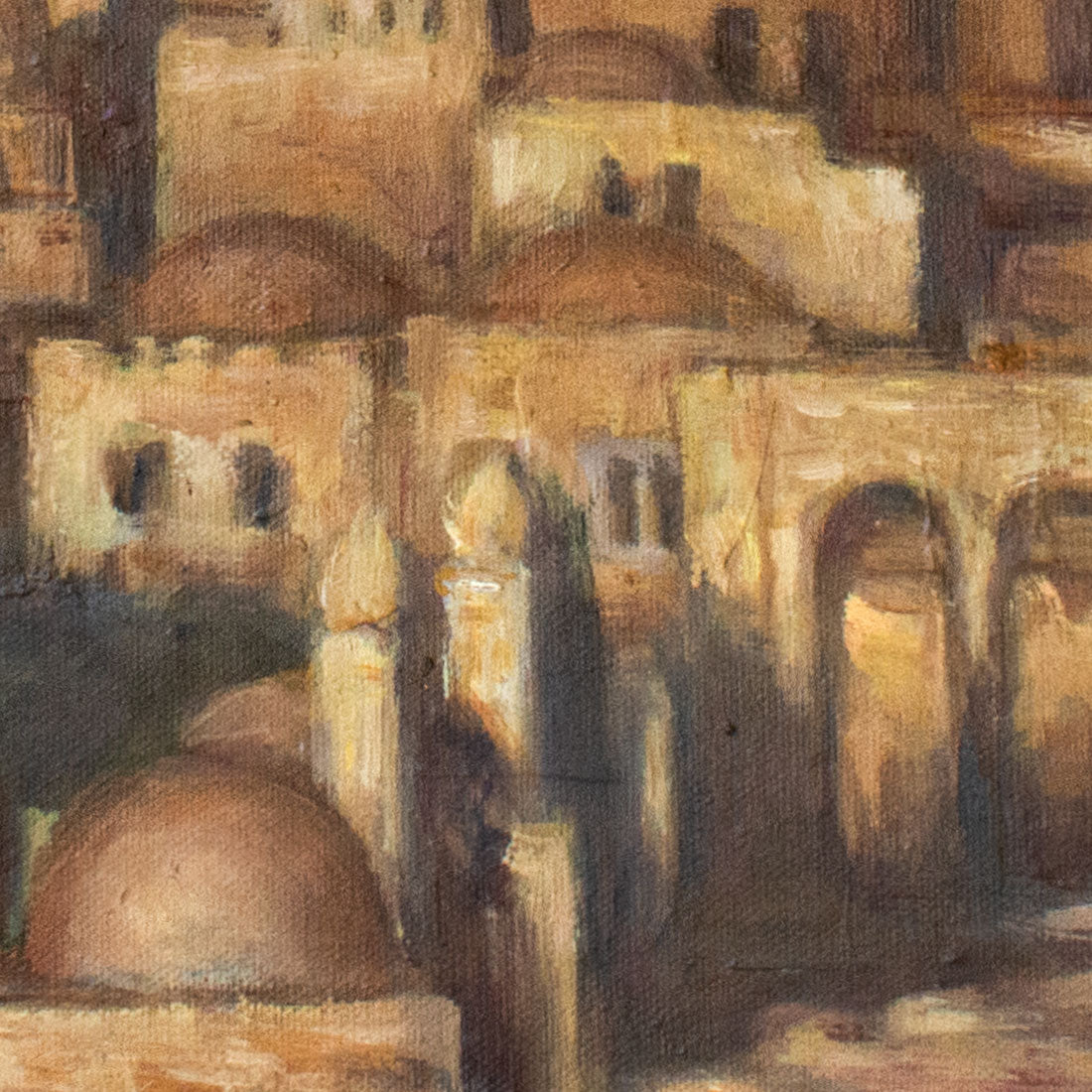 Gold Jerusalem original painting on canvas detail 3