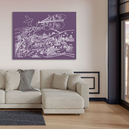 butterfly art print on canvas in interior