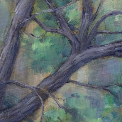 painting of a green tree detail