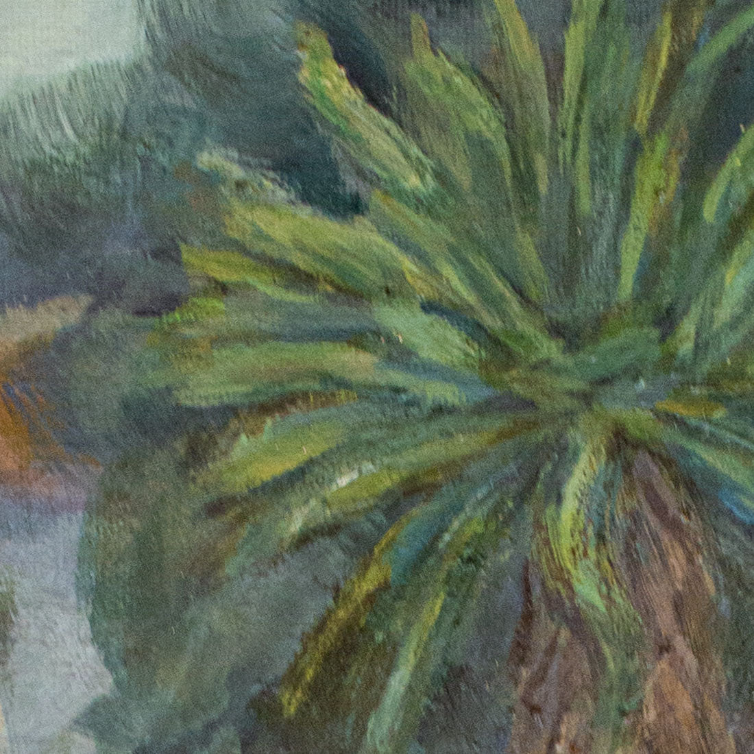 palm and buildings painting detail 3