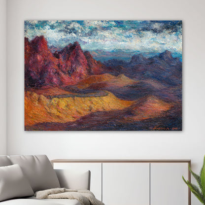 Red mountains of Eilat oil painting