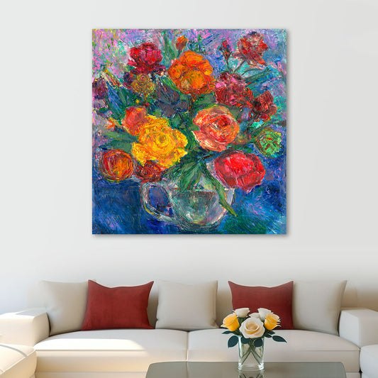 roses oil painting on canvas