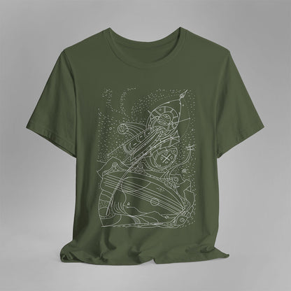 t-shirt dancing guitar military green