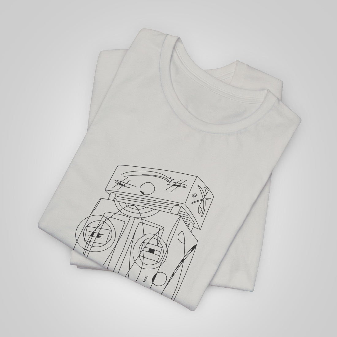 t-shirt with a unique design silver folded