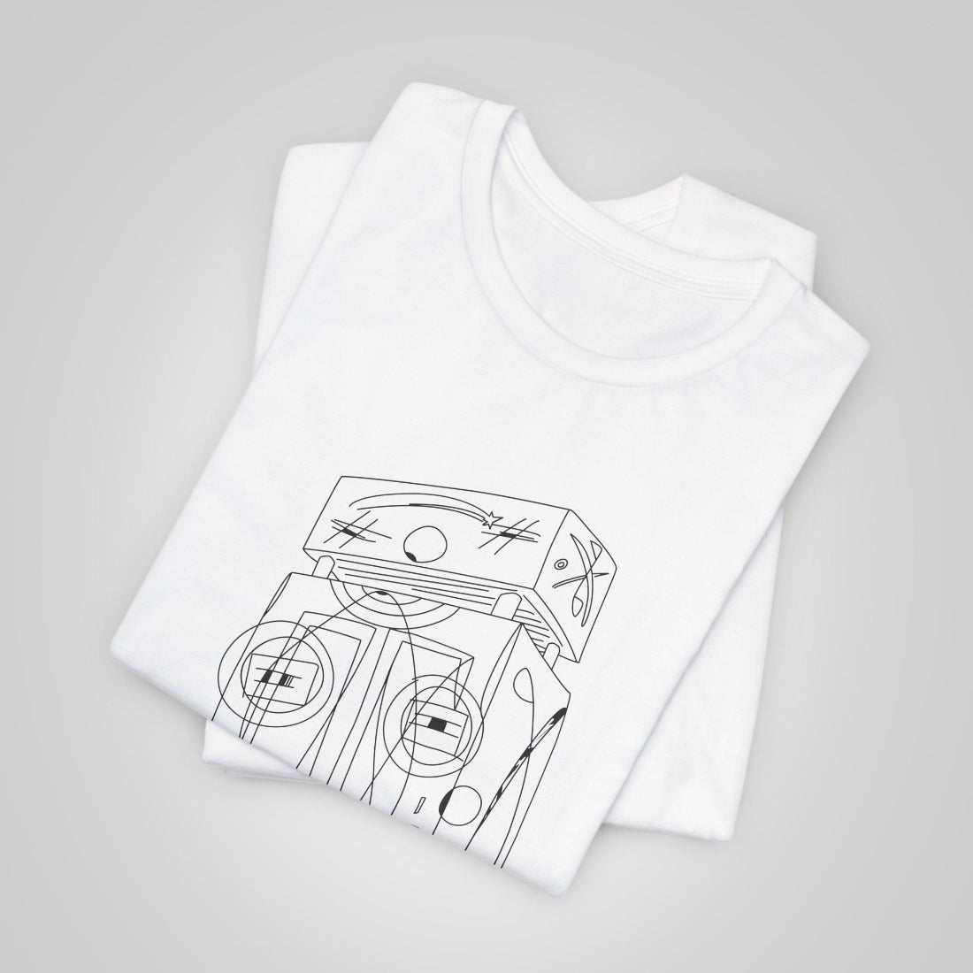 t-shirt with a unique design white folded