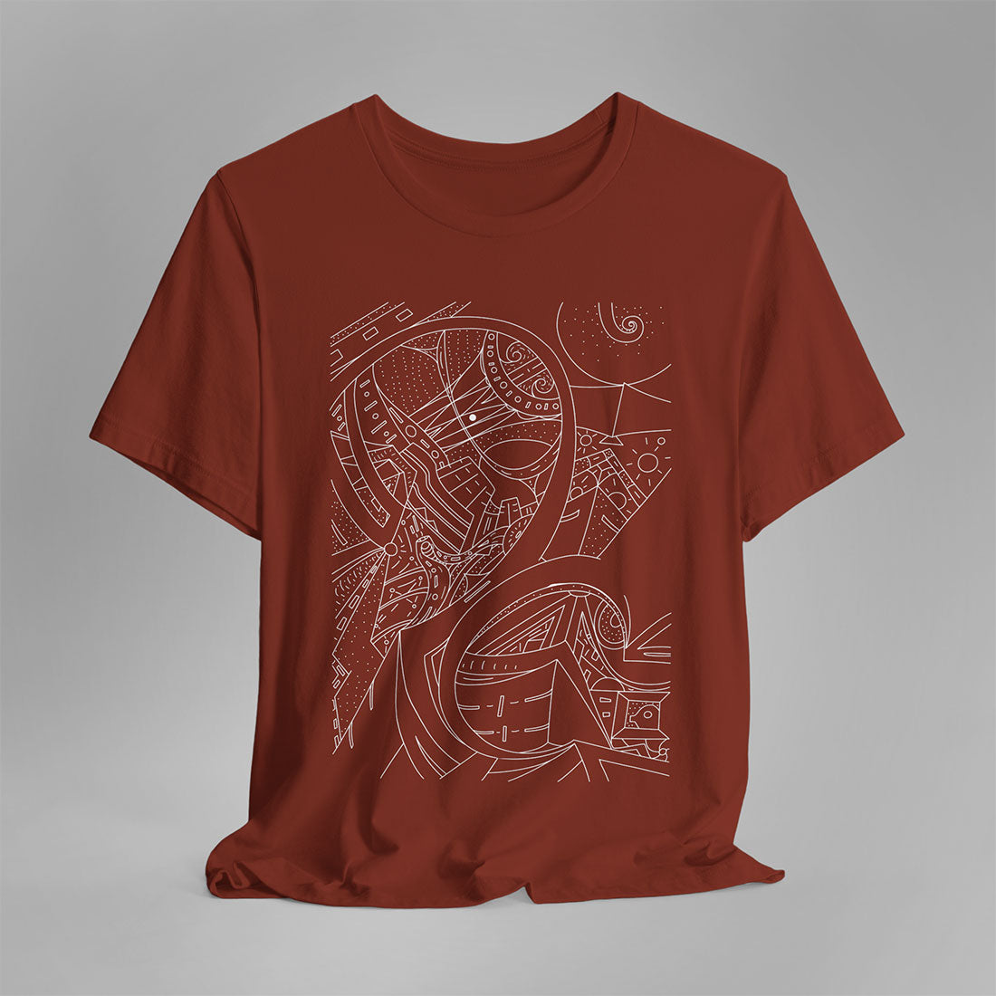 urban flow artistic t-shirt rust