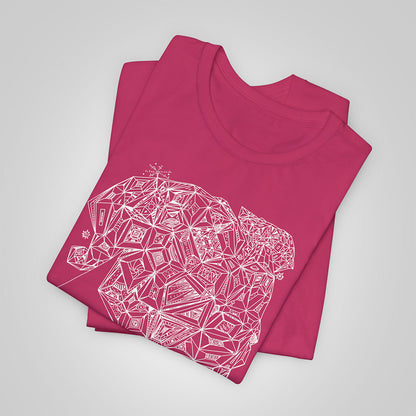 woman's profile artistic t-shirt berry folded