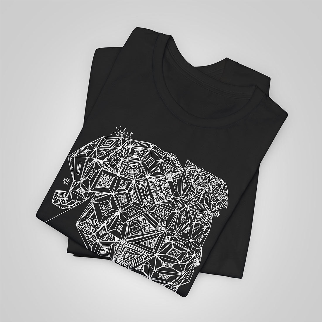 woman's profile artistic t-shirt black folded