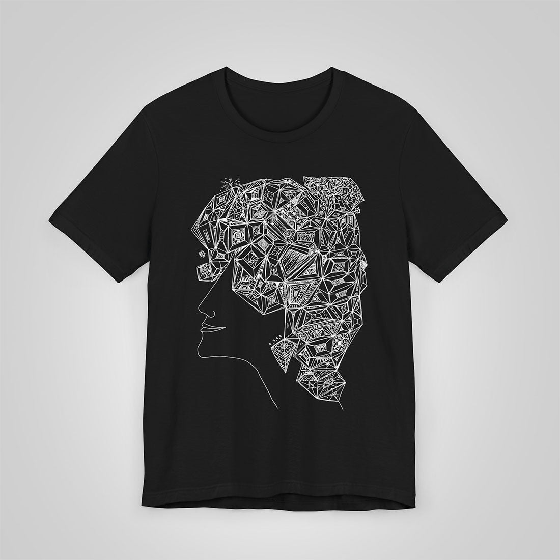 woman's profile artistic t-shirt black