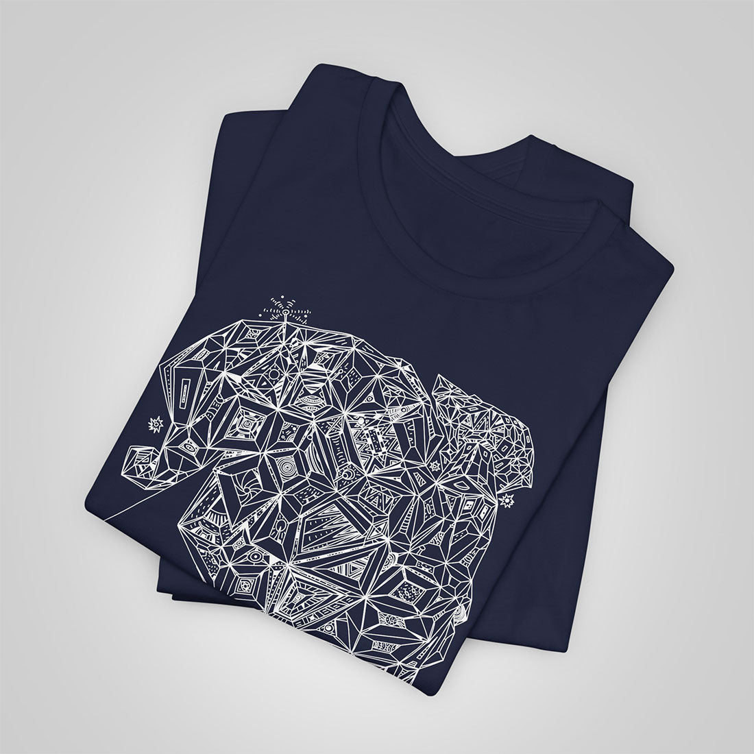 woman's profile artistic t-shirt navy folded