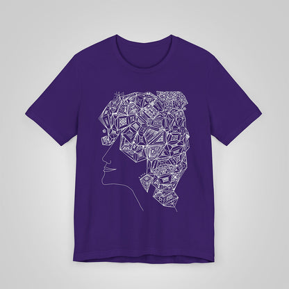 woman's profile artistic t-shirt purple