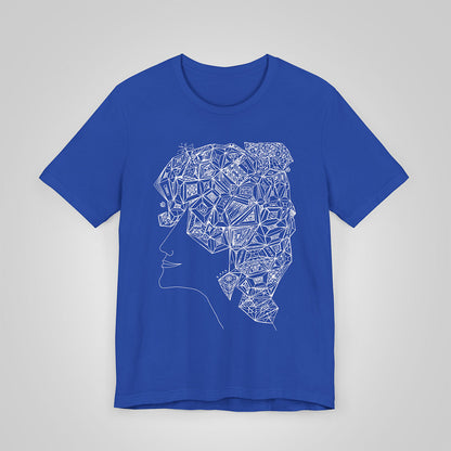 woman's profile artistic t-shirt true royal color