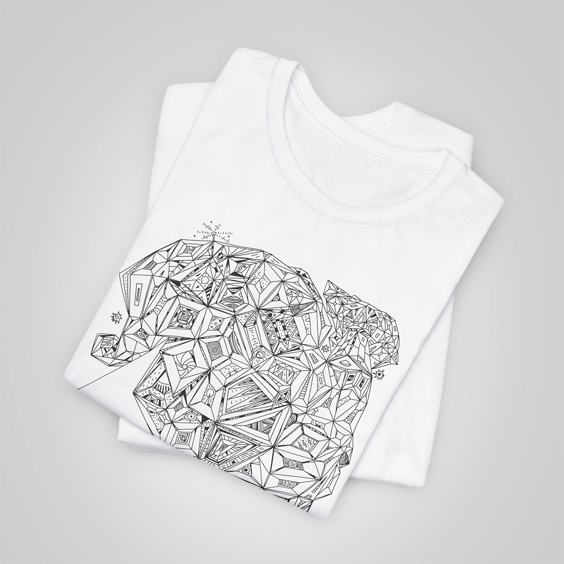 woman's profile artistic t-shirt white folded