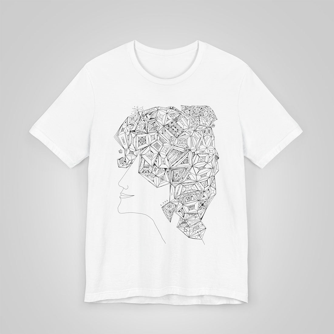 woman's profile artistic t-shirt white