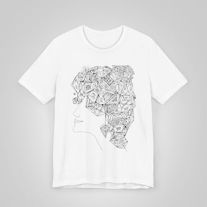 woman's profile artistic t-shirt white