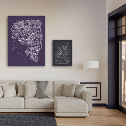 two art works on canvas in interior design